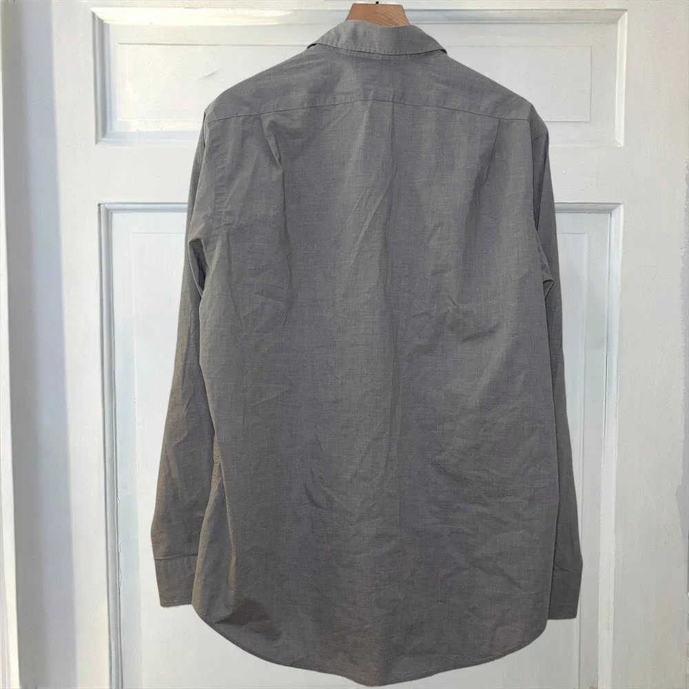 Polo‎ Ralph Lauren Gray Classic Fit Cotton Stretch Mens L Long Sleeve Button Up